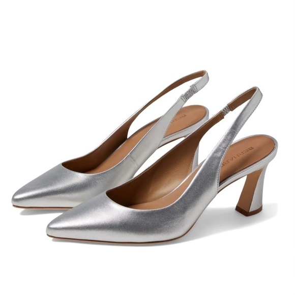 BERNARDO Slingback Pump in silver leather - Picture 2 of 16